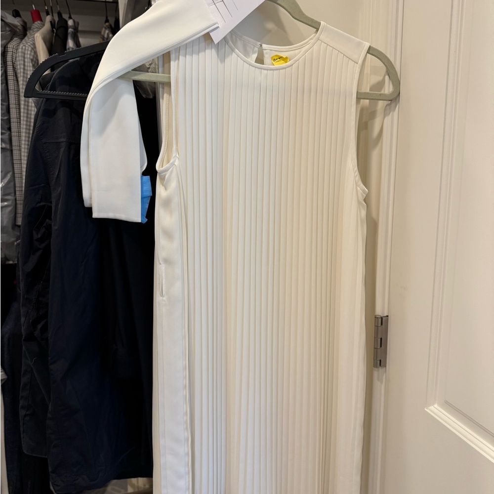 INTERMIX White Pleated Mini Dress